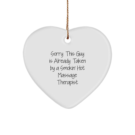 Funny Massage Therapist Heart Ornament Gifts from Friends for Men Women Coworkers Family - Image 1