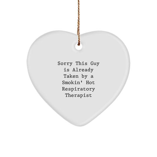 Funny Respiratory Therapist Heart Ornament Gifts for Men from Family - A Unique Christmas Unique Gifts Idea for Smokin' Hot Respiratory Therapist Friend - Image 1