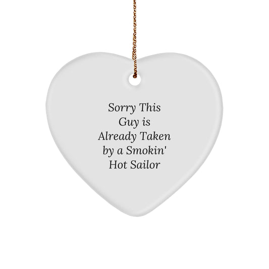 Funny Sailor Gifts from Friends to Sailors - Heart Ornament for Christmas Unique Gifts - Image 1