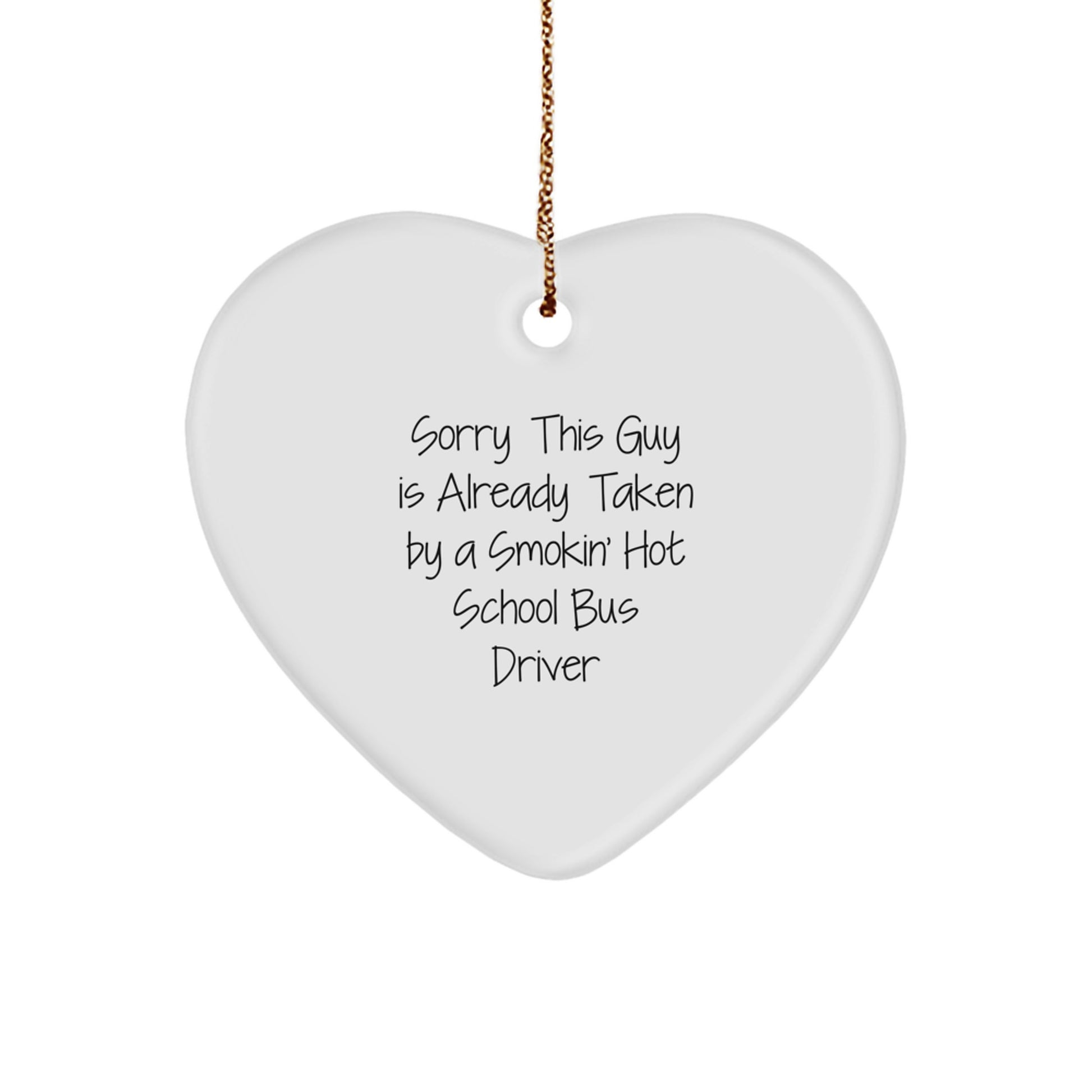 Funny School Bus Driver Gifts, Heart Ornament, Christmas Unique for Him, Gifts from Friends, Family, Coworkers - Image 1