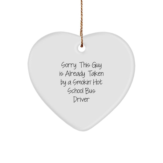 Funny School Bus Driver Gifts, Heart Ornament, Christmas Unique for Him, Gifts from Friends, Family, Coworkers - Image 1