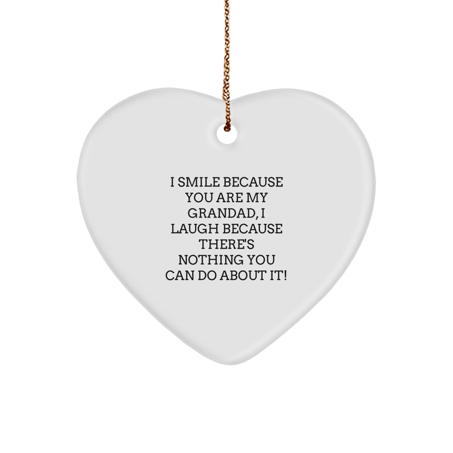 Funny Heart Ornament Gifts from Family to Grandad for Christmas - Image 1
