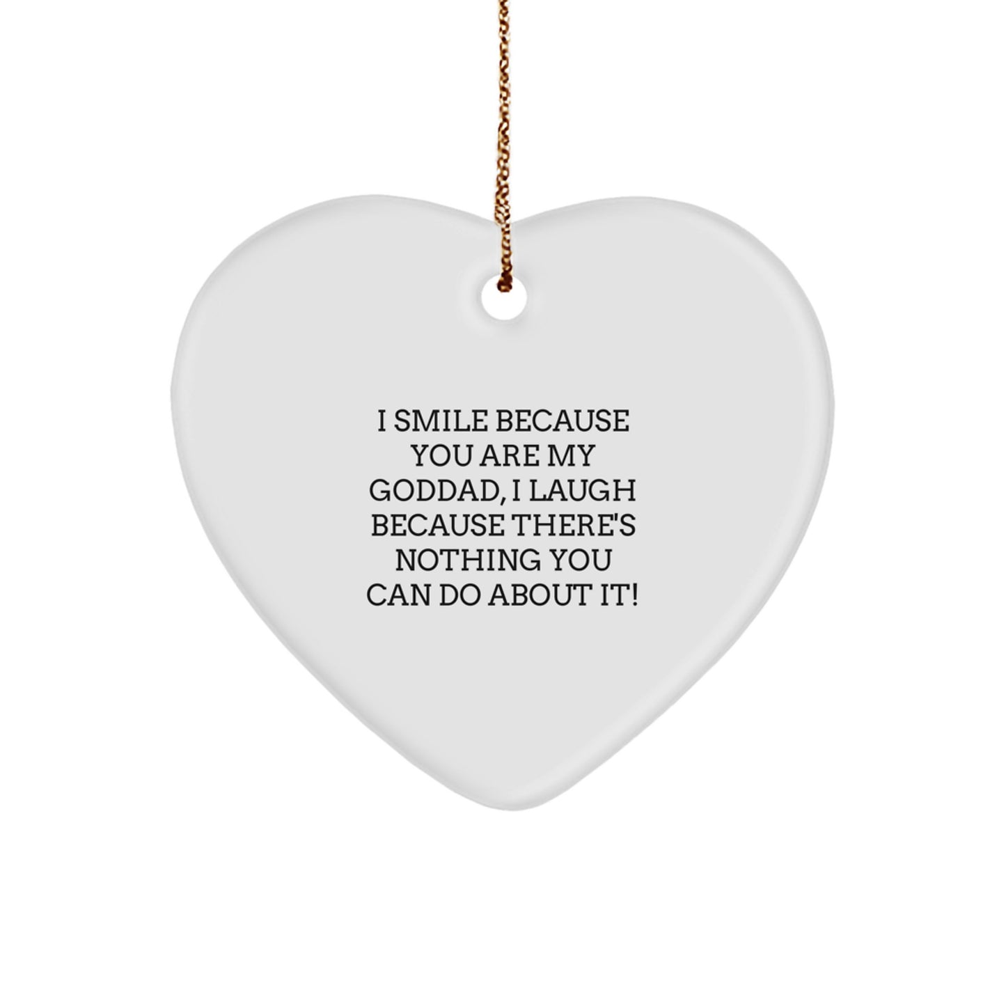 Goddad Gifts from Friends for Him - Heart Ornament with Funny Quote, Unique Christmas Unique Gift for Men - Image 1