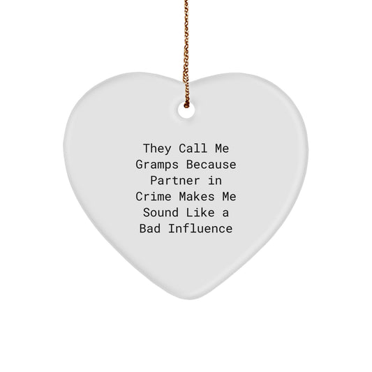 Funny Gramps Gifts, Heart Ornament for Gramps, Gifts from Men to Gramps for Christmas Unique - Image 1