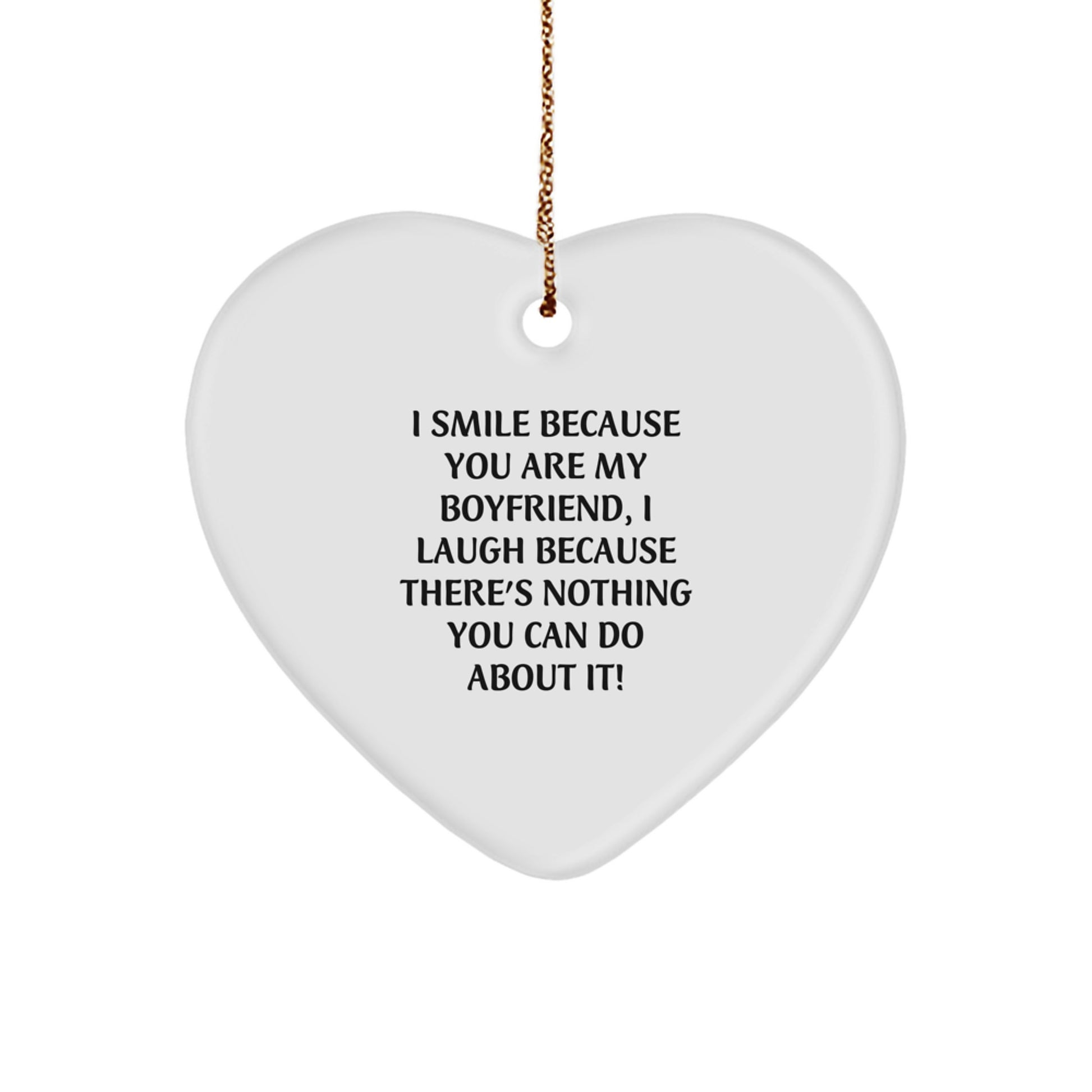 Funny Heart Ornament Gifts for Sweetheart from Men, Heart Shaped White, Christmas Unique Gifts - Image 1