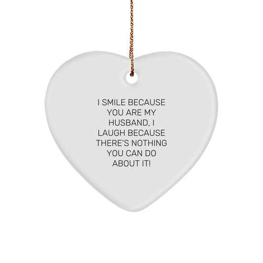 Funny Husband Heart Ornament, Gift for Husband from Wife, Christmas Unique Gifts - Image 1