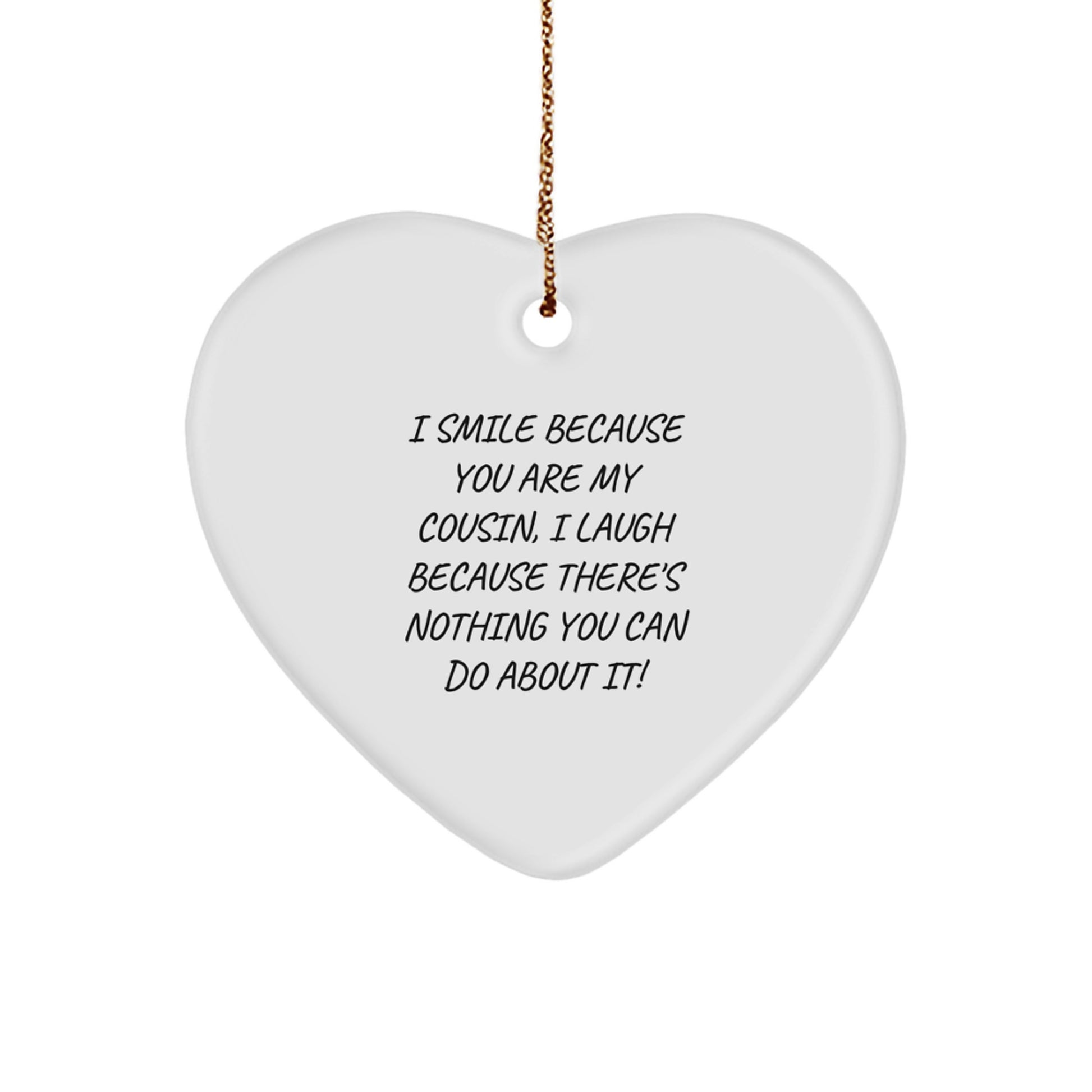 Funny Cousin Heart Ornament Gifts from Men or Women to Cousin for Christmas Unique Decorations - Image 1
