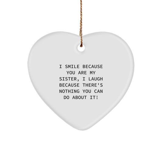 Funny Sister Heart Ornament Gifts from Family for Sister Christmas Unique - Image 1