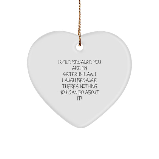Funny Sister-in-law Heart Ornament Gift for Sister-in-law, Gifts from Family, Unique Christmas Unique Gifts for Family - Image 1
