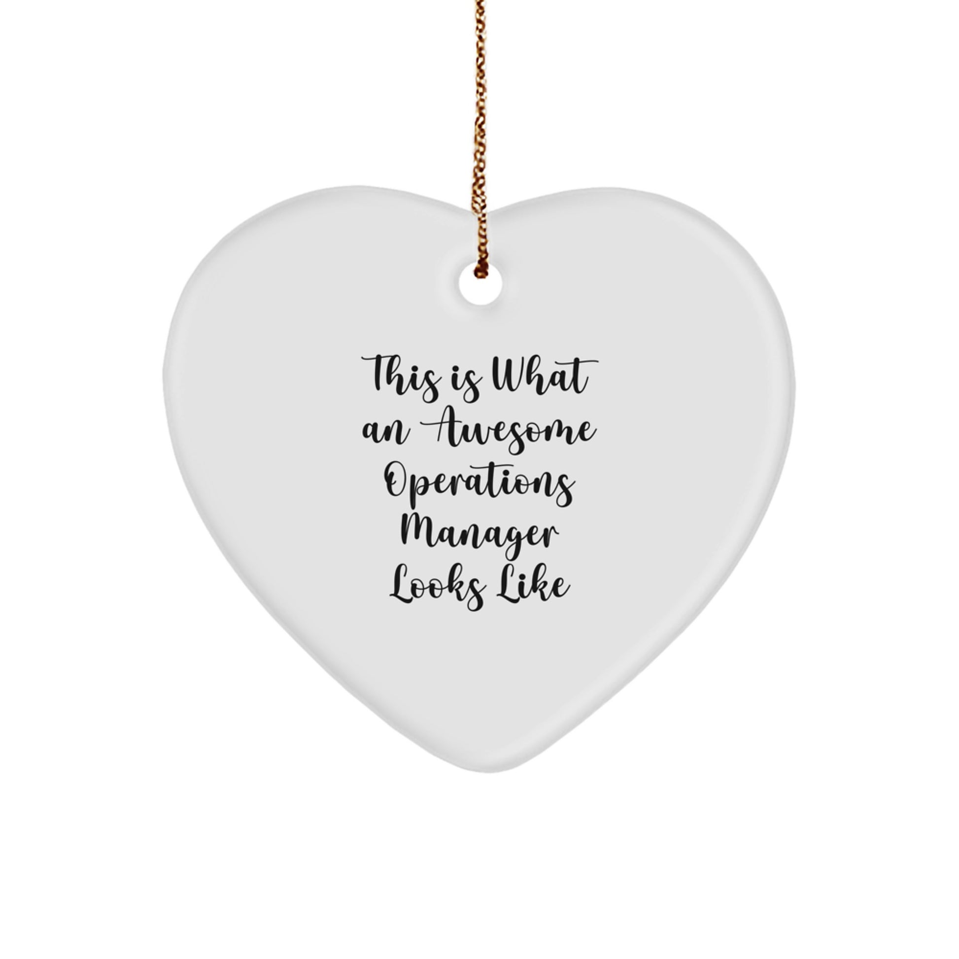 Funny Operations Manager Gifts, This Is What Awesome Looks Like, Heart Ornament for Christmas, Gifts from Men to Operations Manager - Image 1