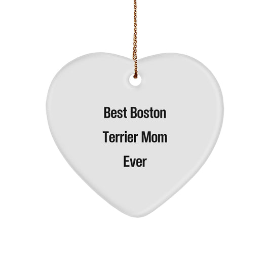 Boston Terrier Dog Mom Heart Ornament Cute Funny Gifts from Family for Christmas Unique Gifts - Image 1