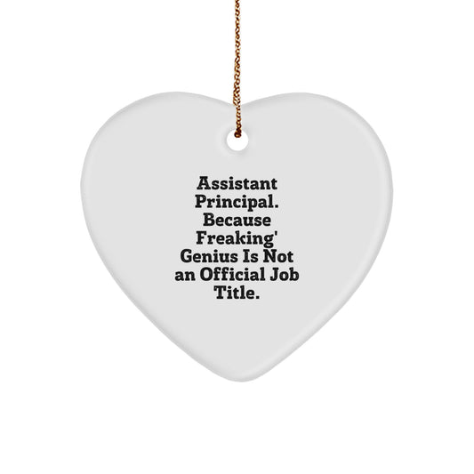 Gifts from Men to Assistant Principals, Funny Heart Ornaments for Christmas Unique Gifts, Assistant Principal Gifts from Friends - Image 1