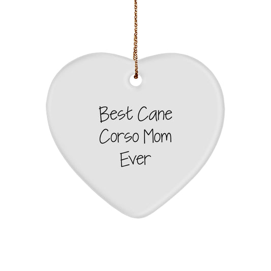 Funny Cane Corso Dog Mom Christmas Unique Gifts from Family, Heart Ornament for Cane Corso Dog Lover - Image 1