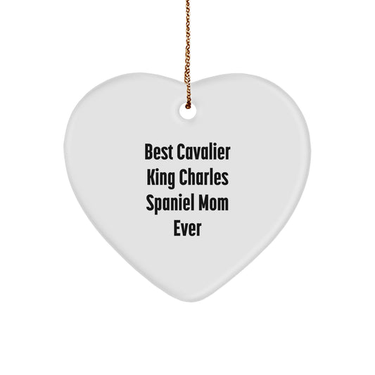 Funny Cavalier King Charles Spaniel Dog Mom Gifts, Heart Ornament, Christmas Unique Presents from Friends, Family - Image 1
