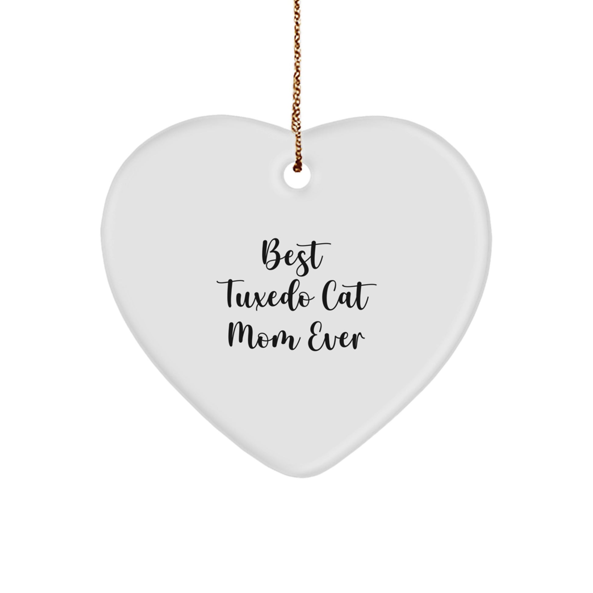 Tuxedo Cat Heart Ornament Gifts from Best Mom Ever, Christmas Unique Presents for Women Friends Family - Image 1