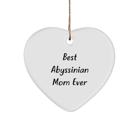 Abyssinian Cat Lover's Heart Ornament, Funny Quote Gifts from Mom to Abyssinian Cat, Christmas Unique Gifts for Family - Image 1