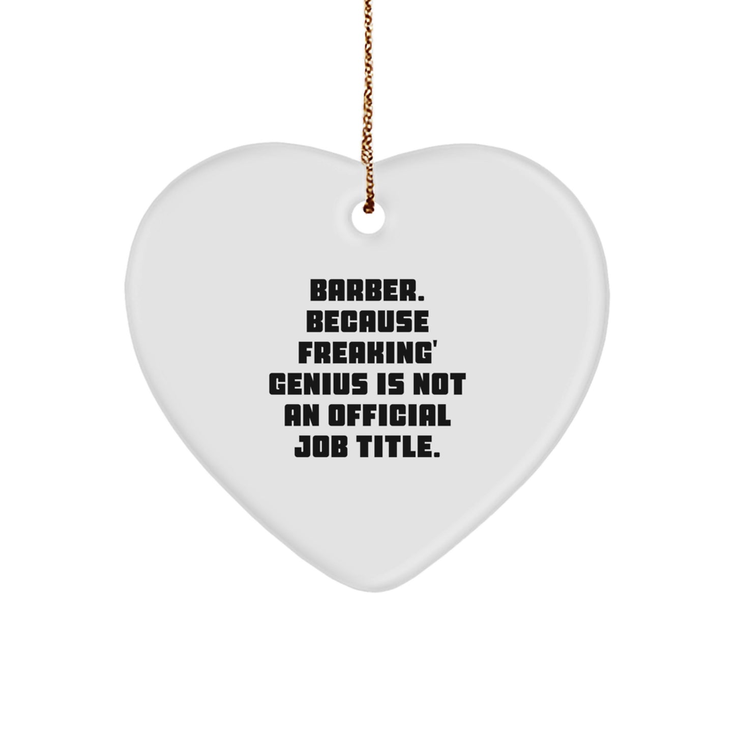 Funny Barber Heart Ornament Gifts from Men for Barber Friends Coworkers Christmas Unique Decorations - Image 1