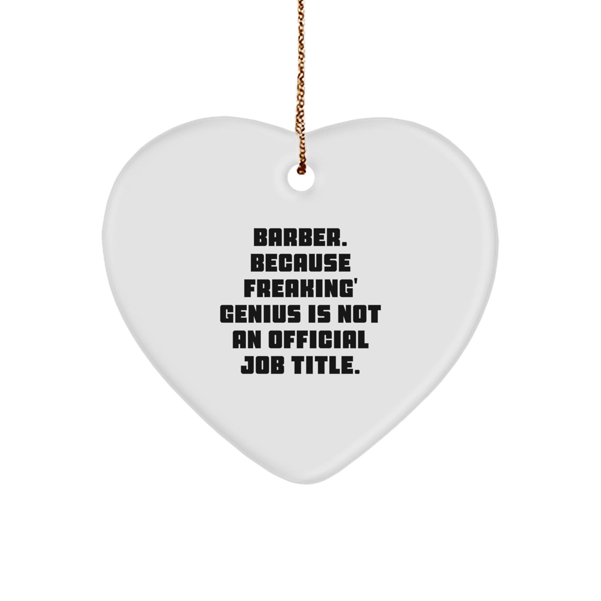 Funny Barber Heart Ornament Gifts from Men for Barber Friends Coworkers Christmas Unique Decorations - Image 1
