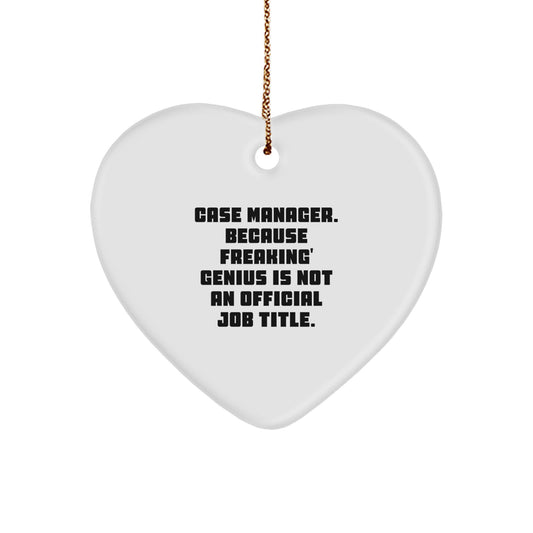 Funny Case Manager Heart Ornament Gifts from Friends for Men Women Coworkers Family at Christmas Unique - Image 1