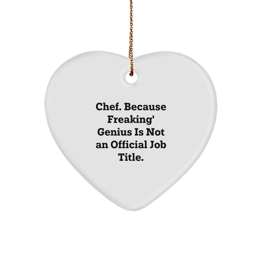 Funny Chef Heart Ornament Gifts from Men to Friends, Unique Christmas Unique Gifts for Chef, Chef Heart Ornament Inspirational Quote - Image 1