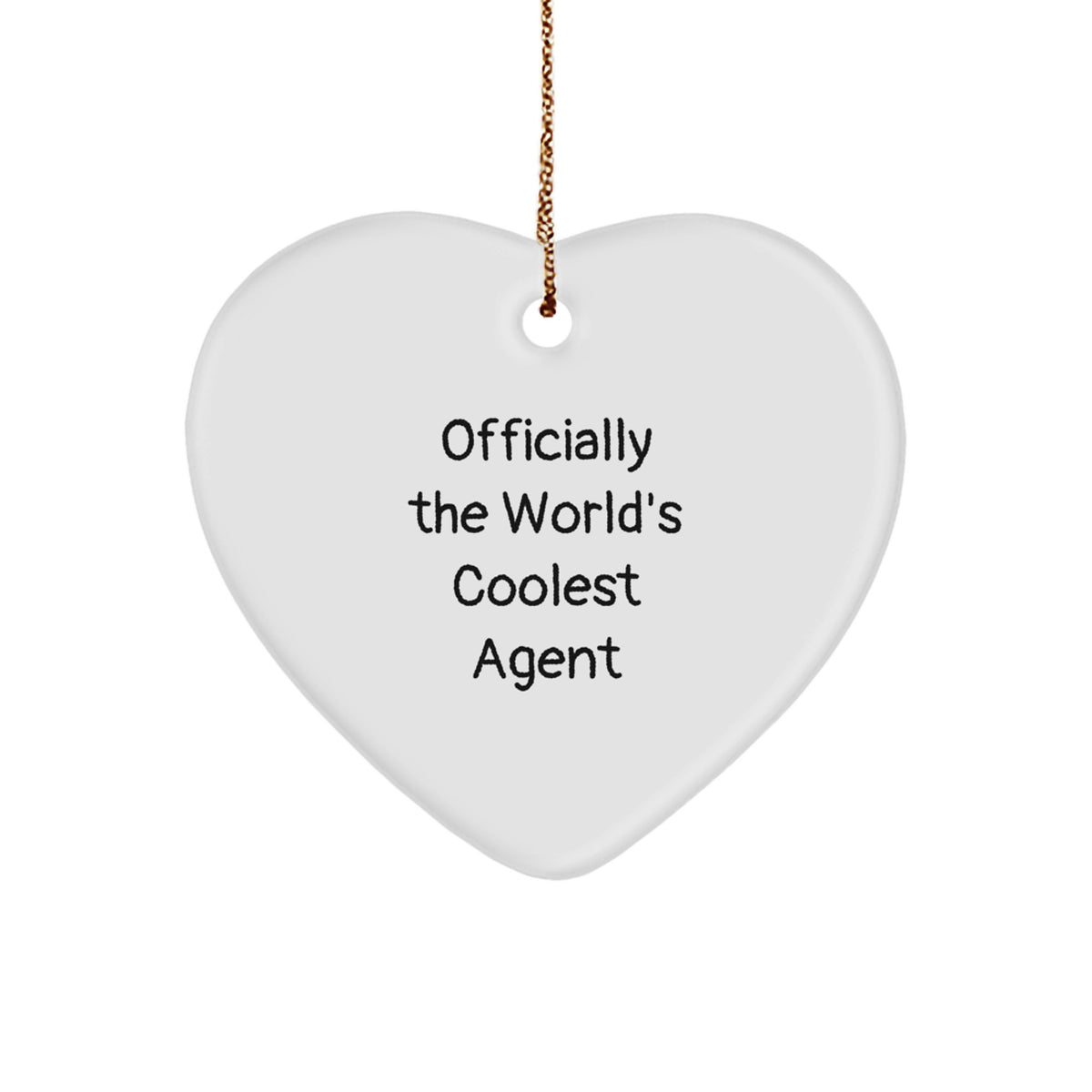 For Him Agent Keepsake World's Coolest Christmas Unique Gift Heart Ornament - Image 1