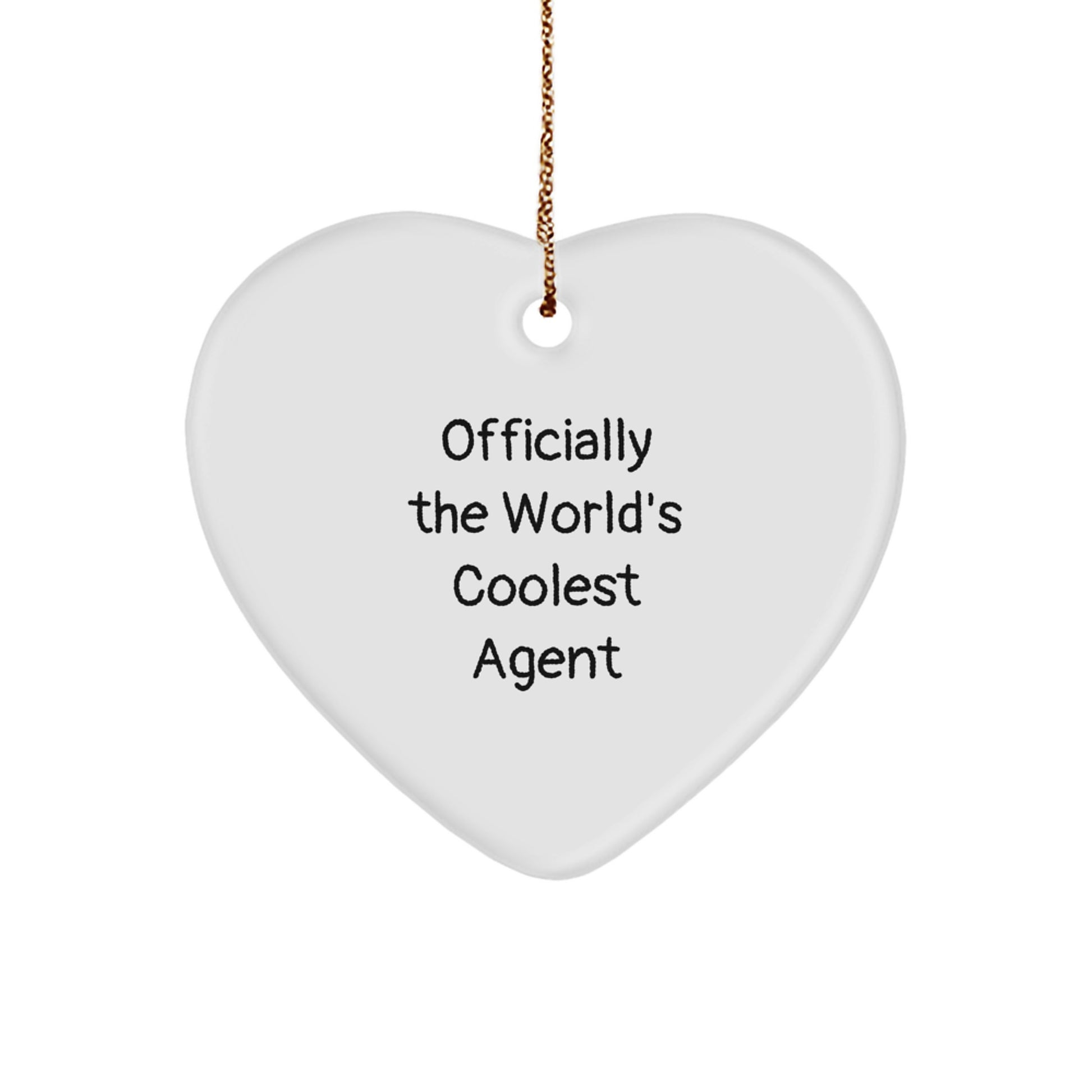 For Him Agent Keepsake World's Coolest Christmas Unique Gift Heart Ornament - Image 1