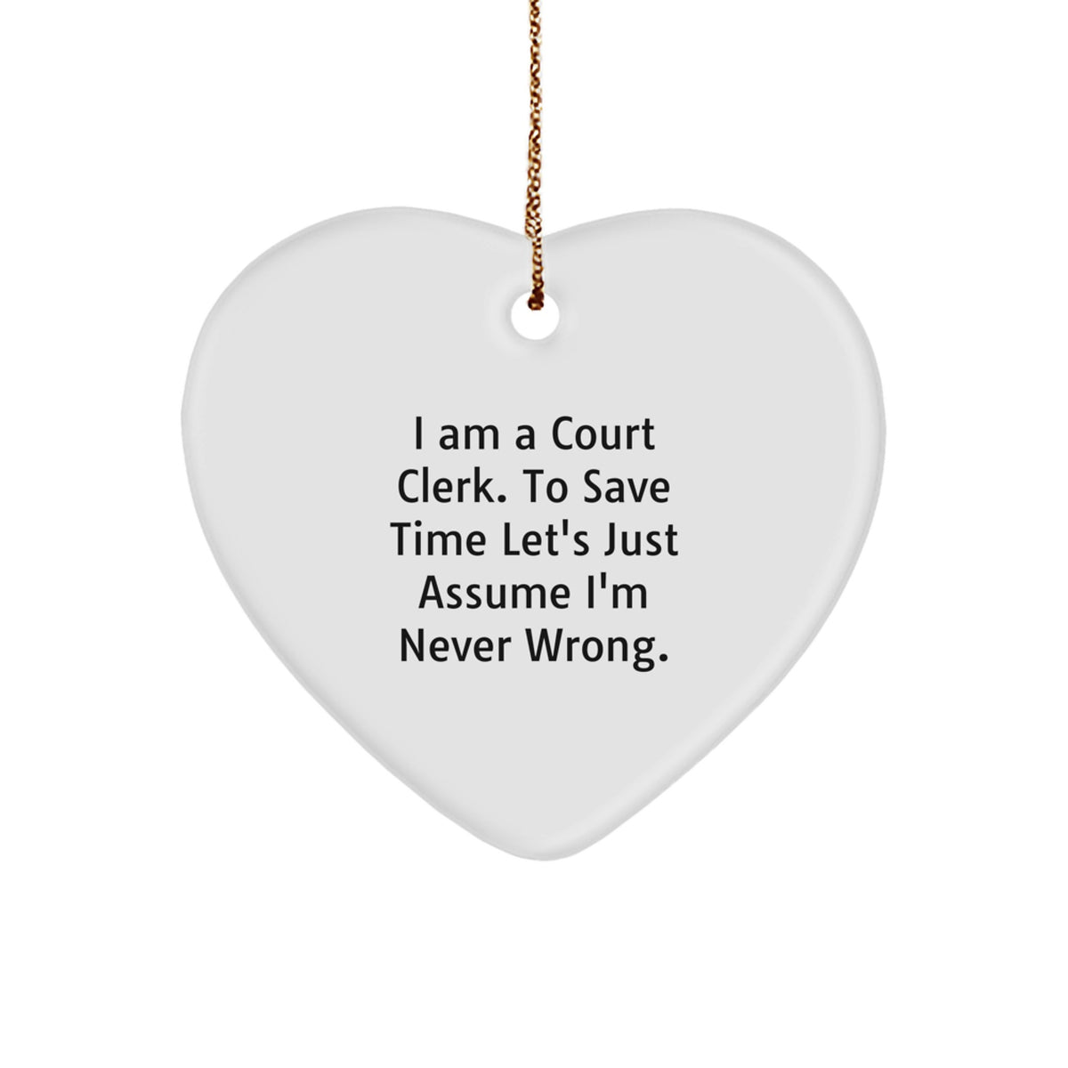 Court Clerk Keepsake Holiday Christmas Ornament for Him Gift - Image 1