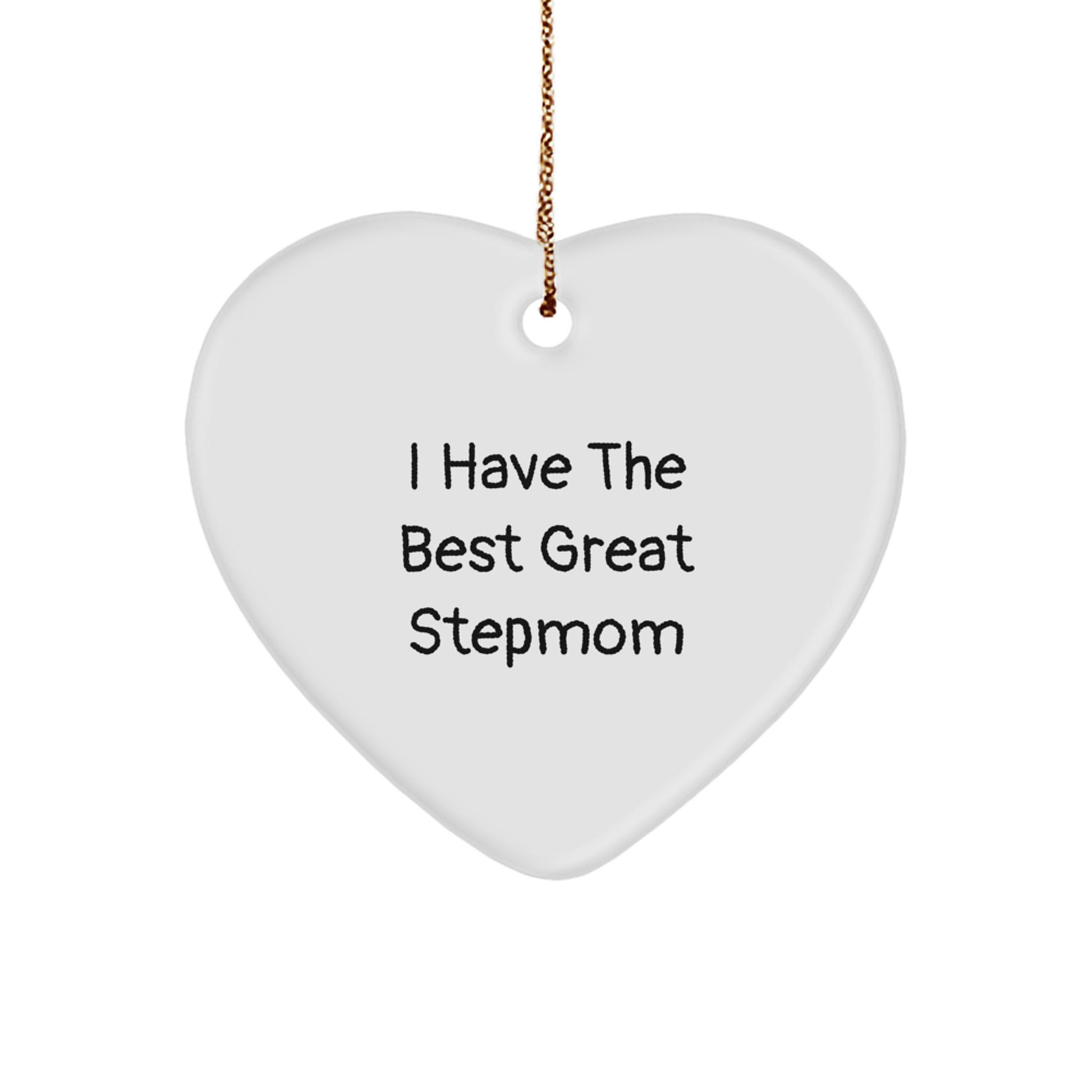 Funny Stepmom Gifts from Men, Gifts for Stepmom Heart Ornament 'I Have The Best Great Stepmom' Christmas Unique Tokens - Image 1