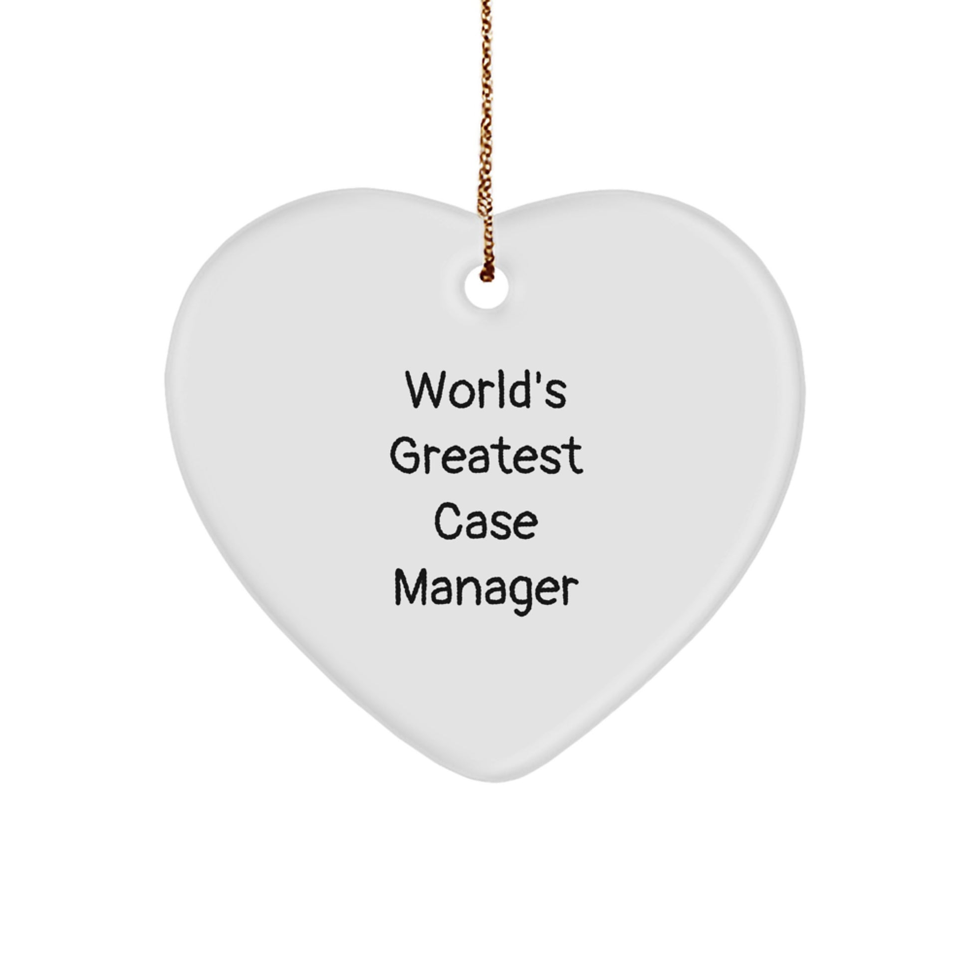 Funny Case Manager Gifts for Christmas, 'World's Greatest Case Manager' Heart Ornament, Gifts from Friends and Family - Image 1