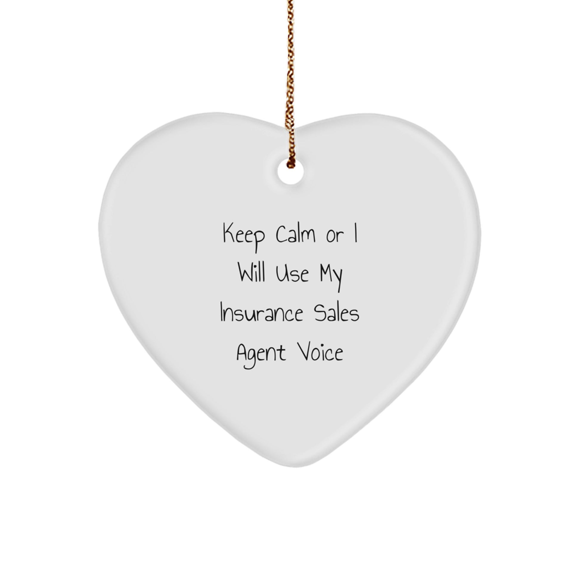 Insurance Sales Agent Humor Funny Heart Ornament Gifts from Coworkers, for Insurance Sales Agent, Unique Christmas Unique Gifts - Image 1