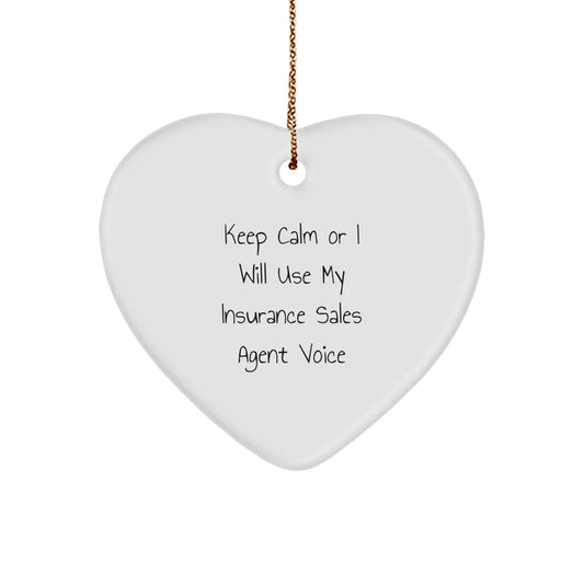 Insurance Sales Agent Humor Funny Heart Ornament Gifts from Coworkers, for Insurance Sales Agent, Unique Christmas Unique Gifts - Image 1
