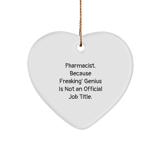 Funny Pharmacist Heart Ornament Gifts from Men to Pharmacists, Unique Christmas Unique Gifts for Pharmacists, Heart-Shaped Decorations - Image 1