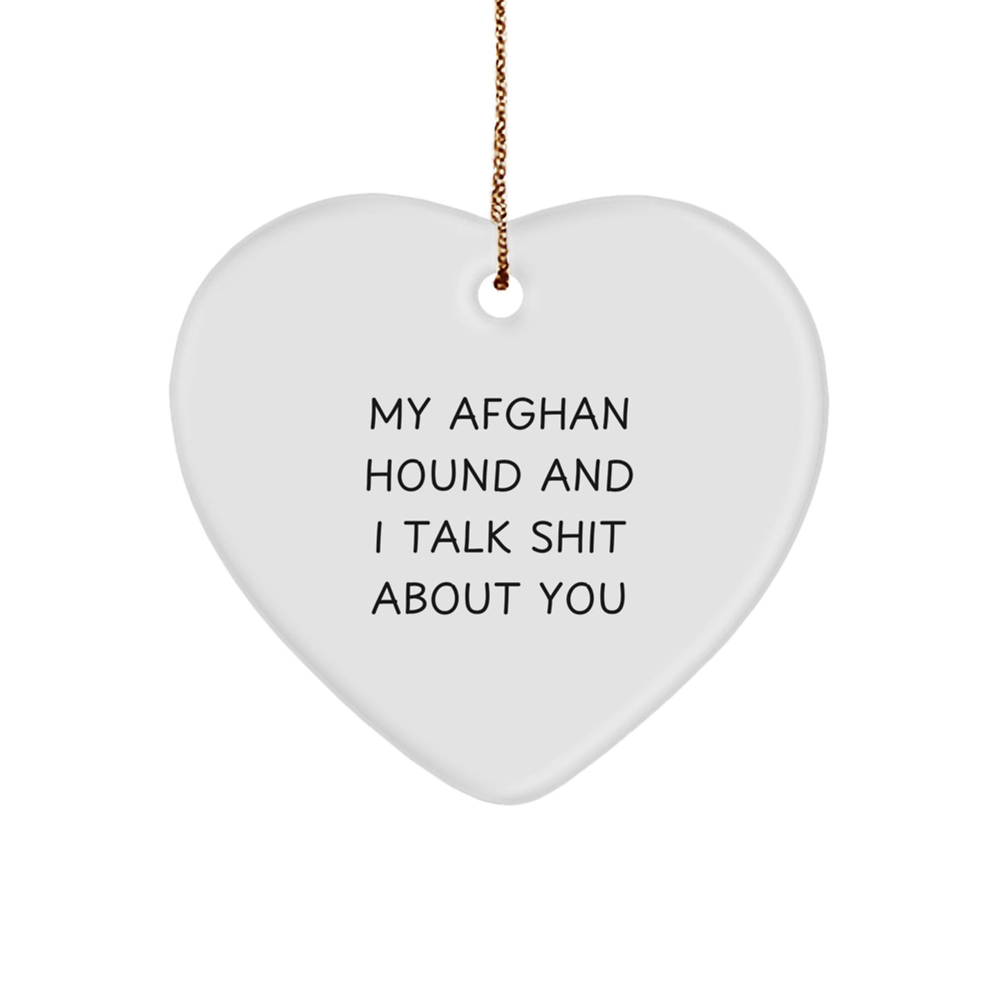 Funny Heart Ornament for Afghan Hound Dog Lovers - Christmas Unique Gifts from Friends and Family - Image 1
