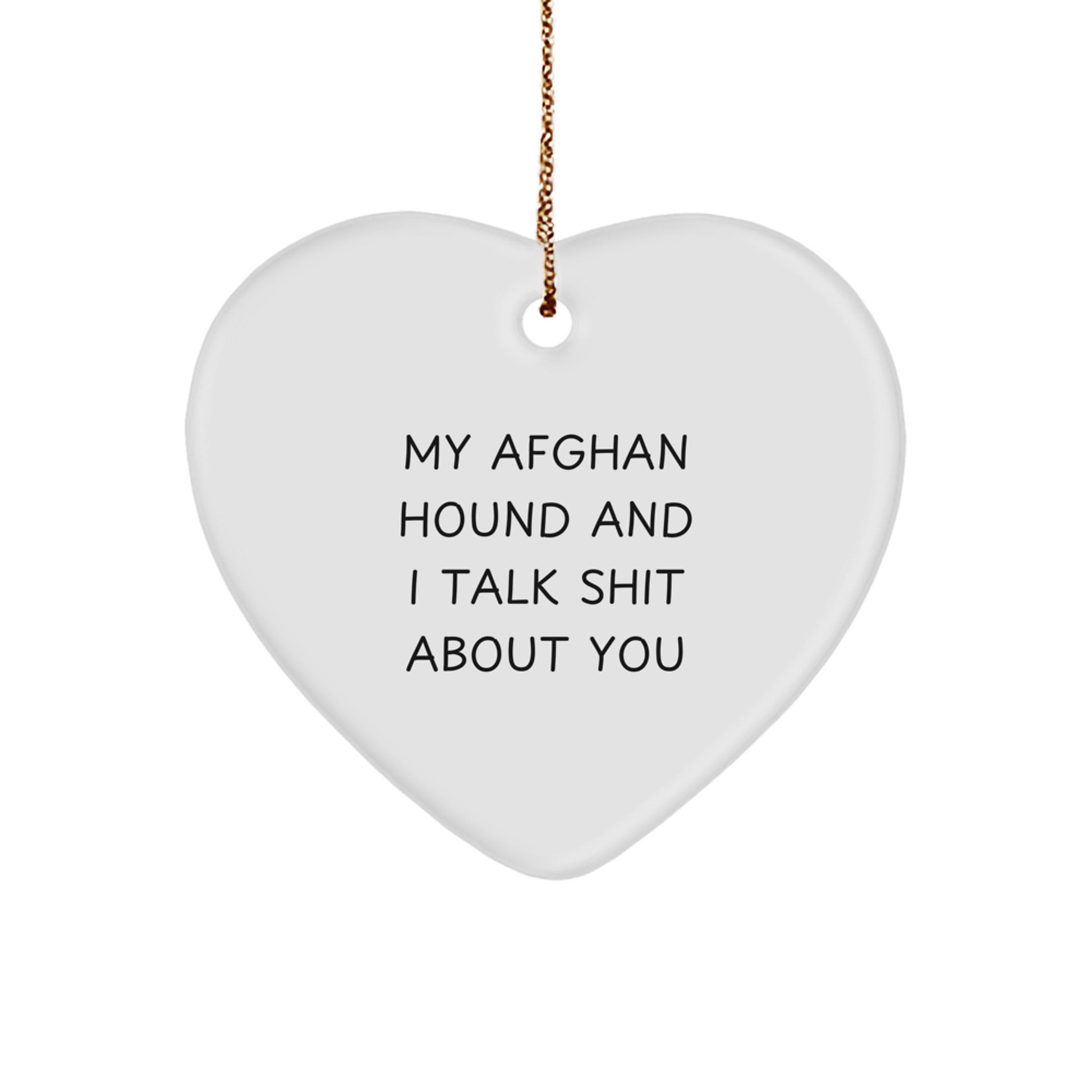 Funny Heart Ornament for Afghan Hound Dog Lovers - Christmas Unique Gifts from Friends and Family - Image 1