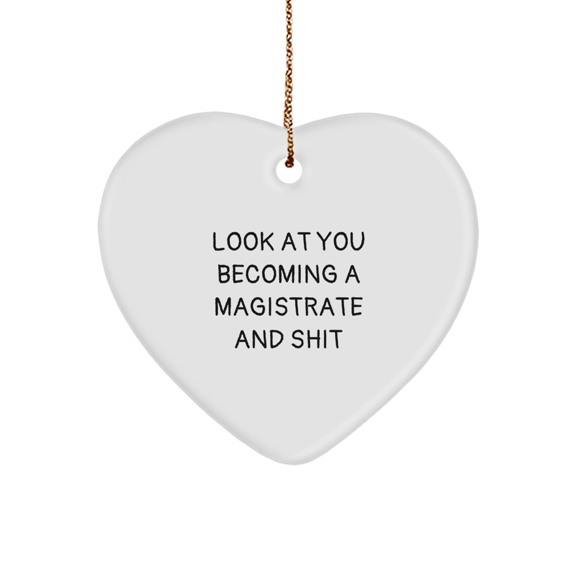 Funny Magistrate Gifts for Husband, Unique Heart Ornament for Men, Christmas Unique Gifts from Men to Magistrate - Image 1