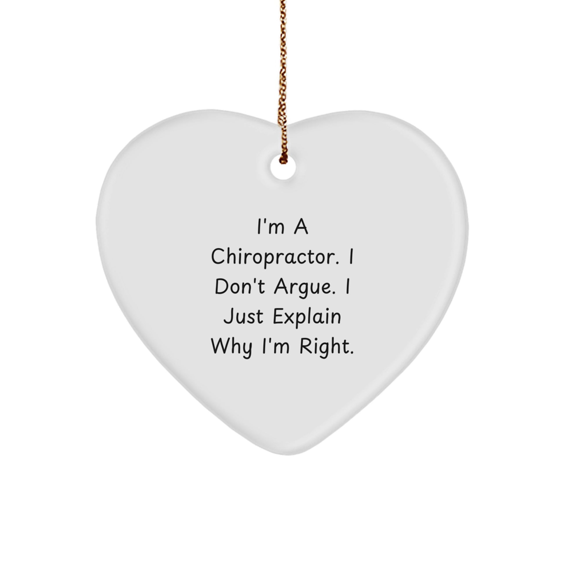 Funny Chiropractor Gifts from Friends for Men, Heart Ornament with Inspirational Quote, Christmas Unique Decorations - Image 1