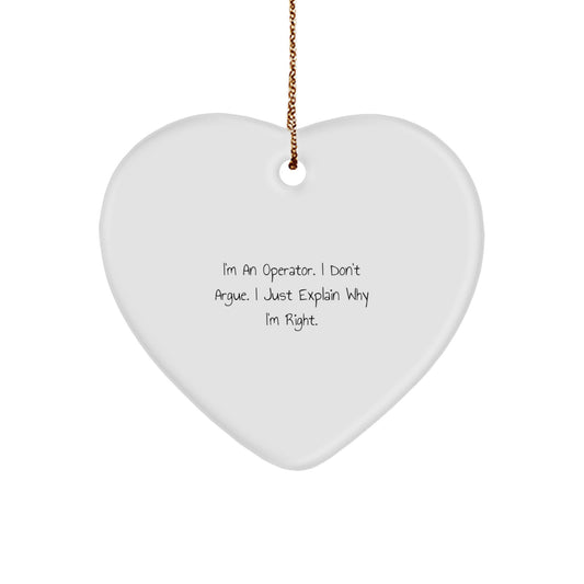 Funny Operator Gifts from Friends - Operator Heart Ornament, I'm An Operator, Christmas Unique Gifts - Image 1