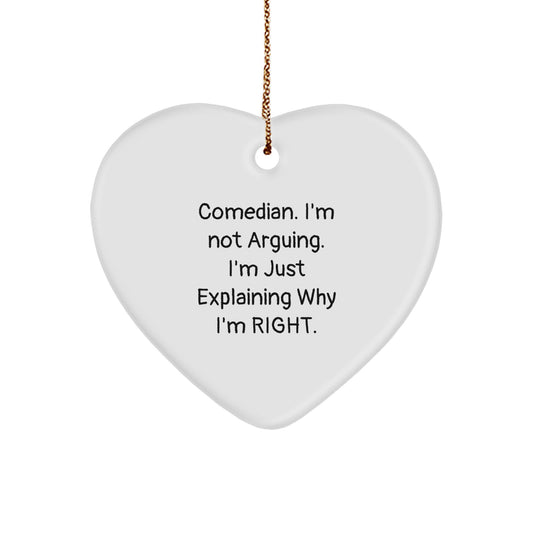 Funny Comedian Heart Ornament Gifts from Men to Women Friends and Family on Christmas - Image 1