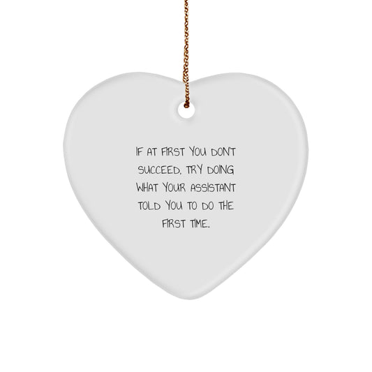 Funny Assistant Heart Ornament Gifts from Friends, Coworkers, or Family for Assistant, Christmas Unique Decorations - Image 1
