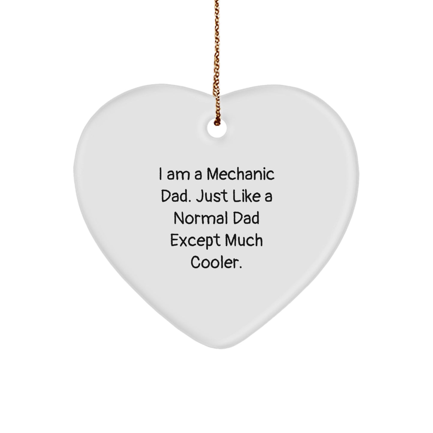 Mechanic Dad Keepsake Heart Tree Ornament Christmas Gift for Him - Image 1