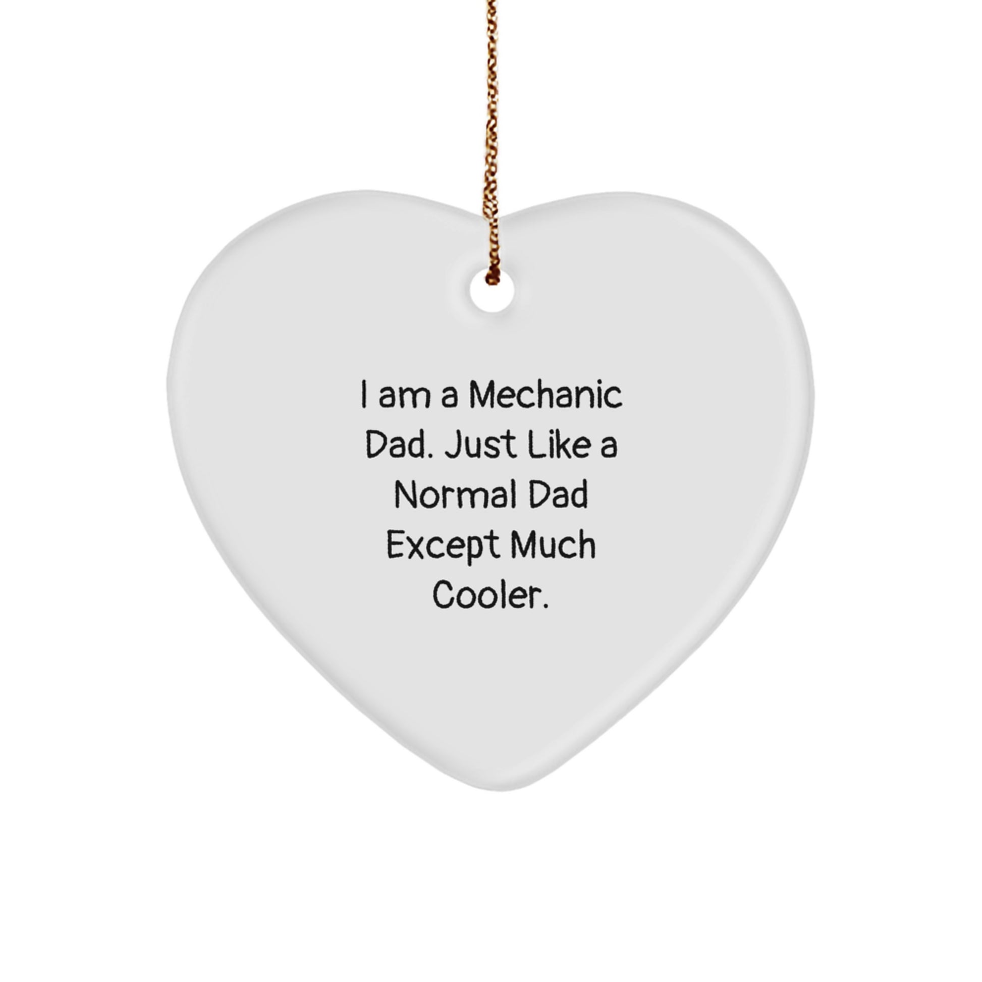 Mechanic Dad Keepsake Heart Tree Ornament Christmas Gift for Him - Image 1