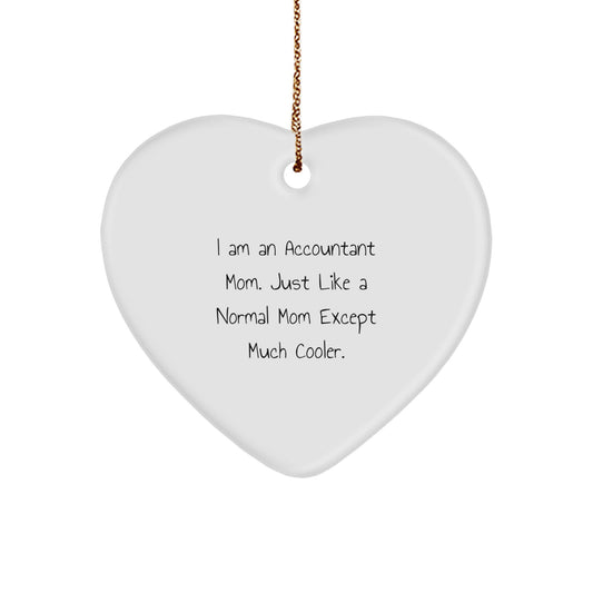 Christmas Gift for Her Accountant Mom Heart Ornament Present - Image 1