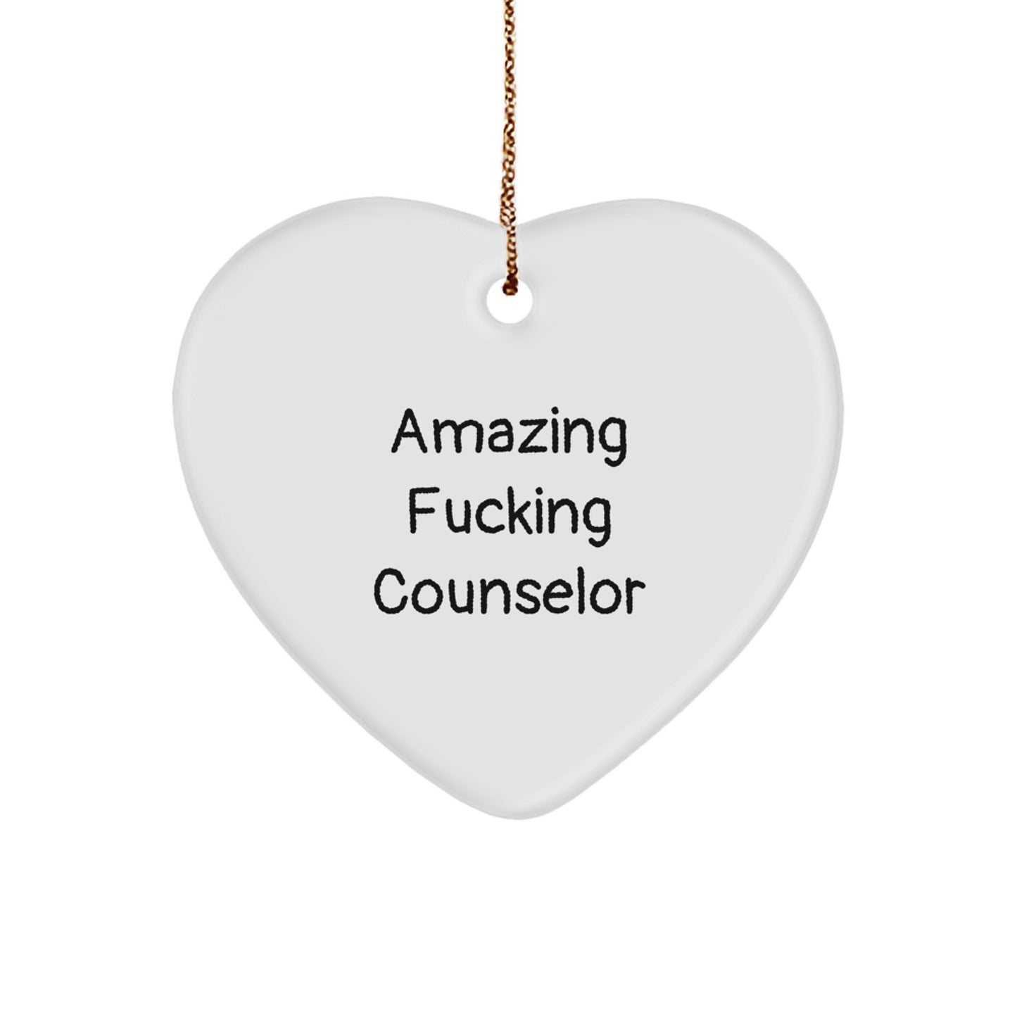 Funny Counselor Gift, Heart Ornament for Counselor Friends, Gifts from Men to Counselor Women - Image 1