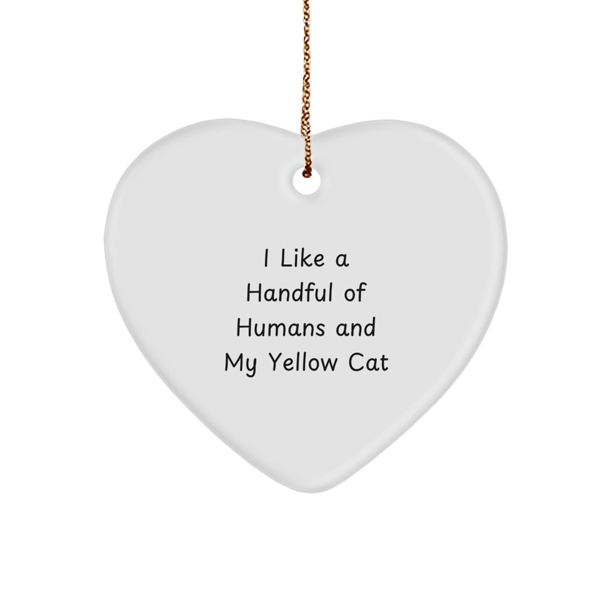 Funny Yellow Cat Lovers Heart Ornament Gifts from Friends and Family for Christmas - Image 1