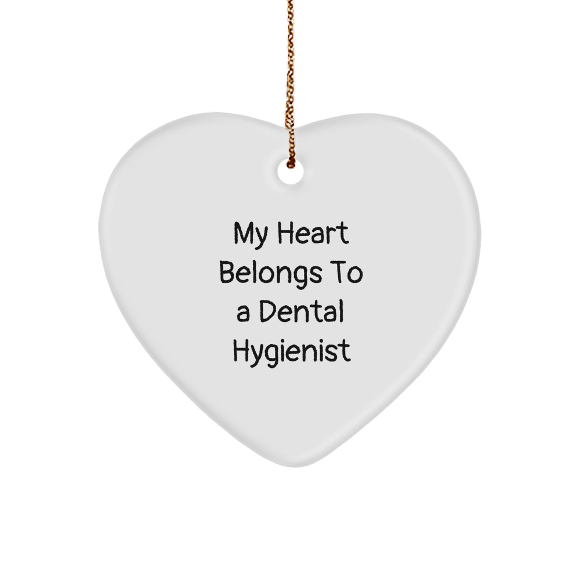 Dental Hygienist Gifts for Women - Funny Quote Heart Ornament, My Heart Belongs To A Dental Hygienist Christmas Unique Gifts from Friends, Family - Image 1