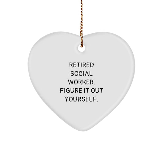 Funny Gift for Social Worker - 'Figure It Out Yourself' Heart Ornament, Gifts from Friends for Coworkers at Christmas - Image 1