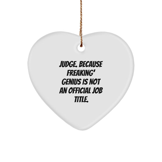 Funny Judge Heart Ornament Gifts from Friends to Judge, Men, Women, Coworkers, Family for Christmas Unique - Image 1
