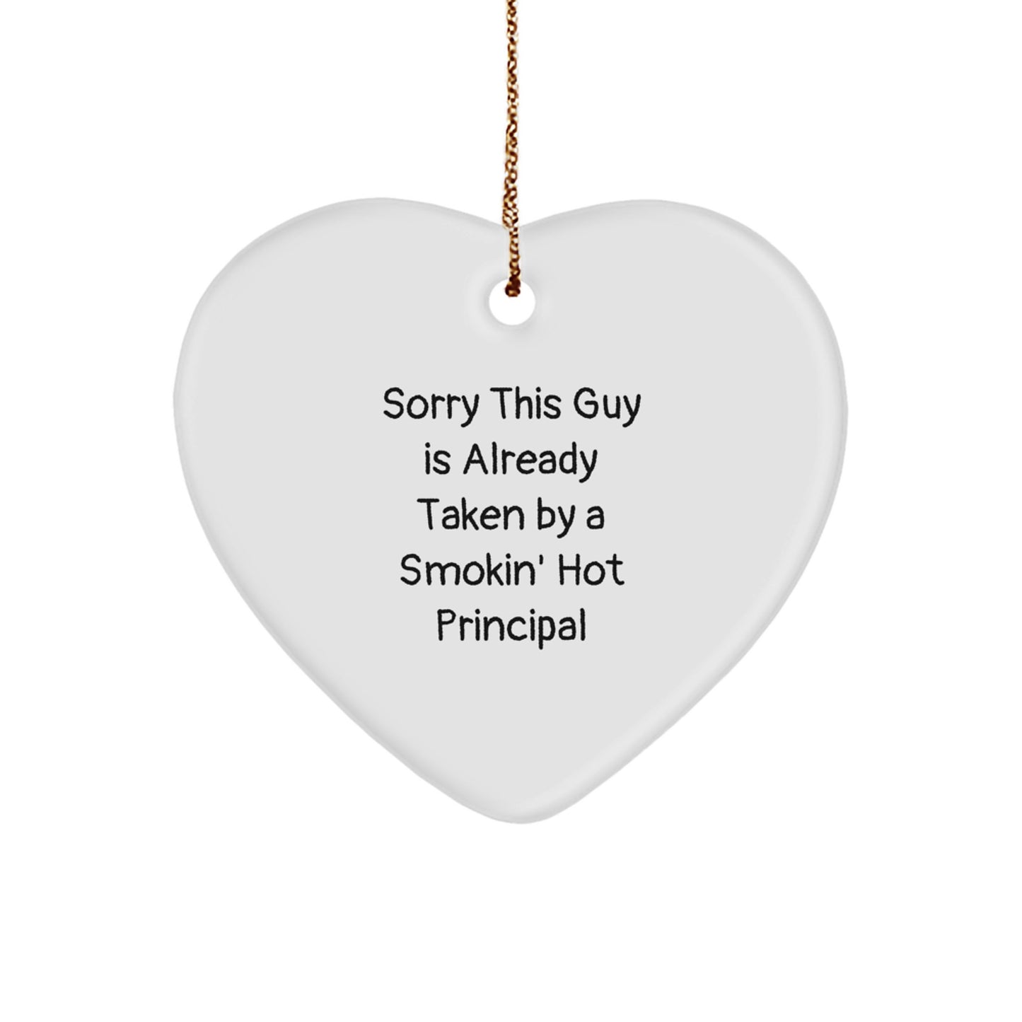 Funny Principal Heart Ornament Gifts from Men for Smokin' Hot Principals, Unique Christmas Decorations - Image 1