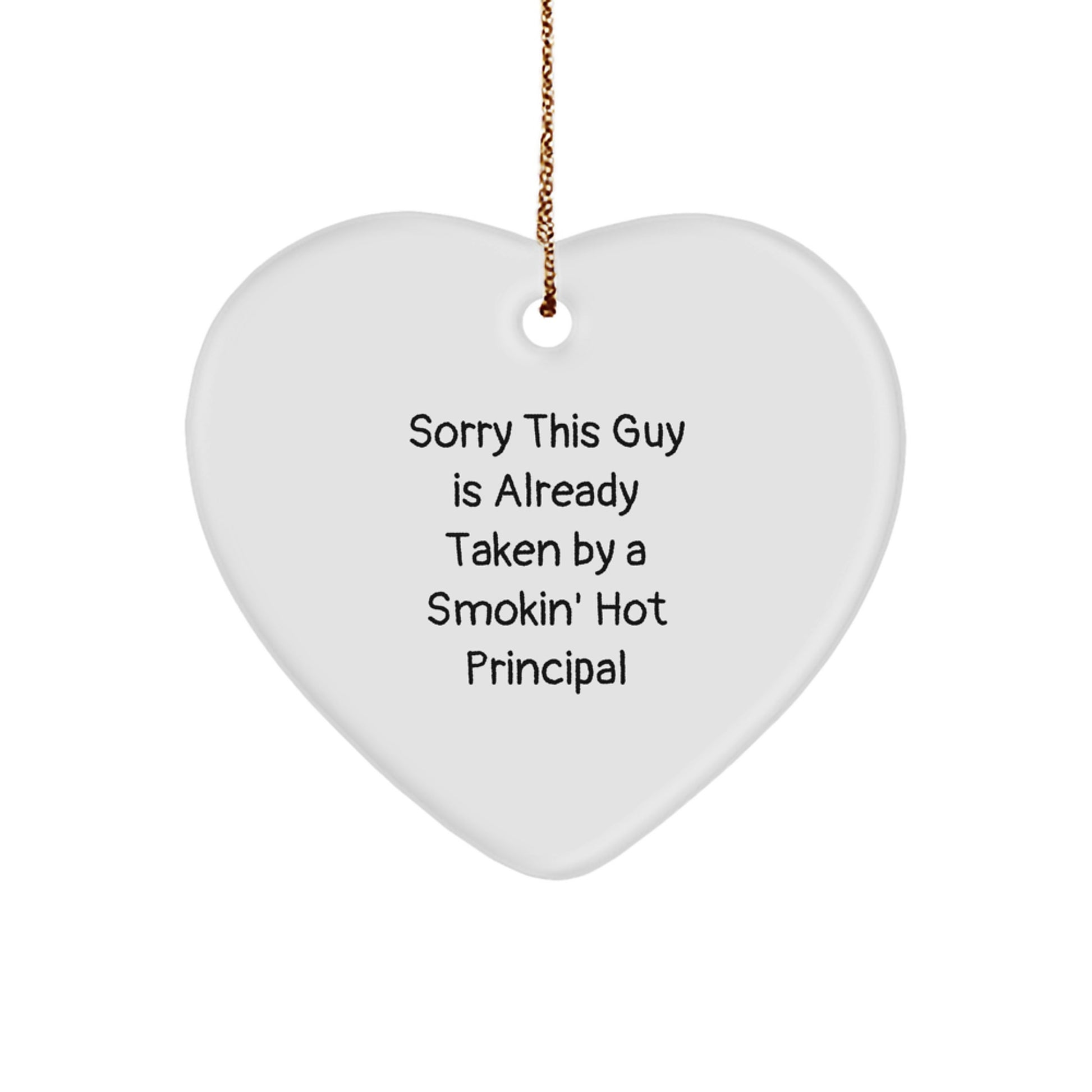 Funny Principal Heart Ornament Gifts from Men for Smokin' Hot Principals, Unique Christmas Decorations - Image 1