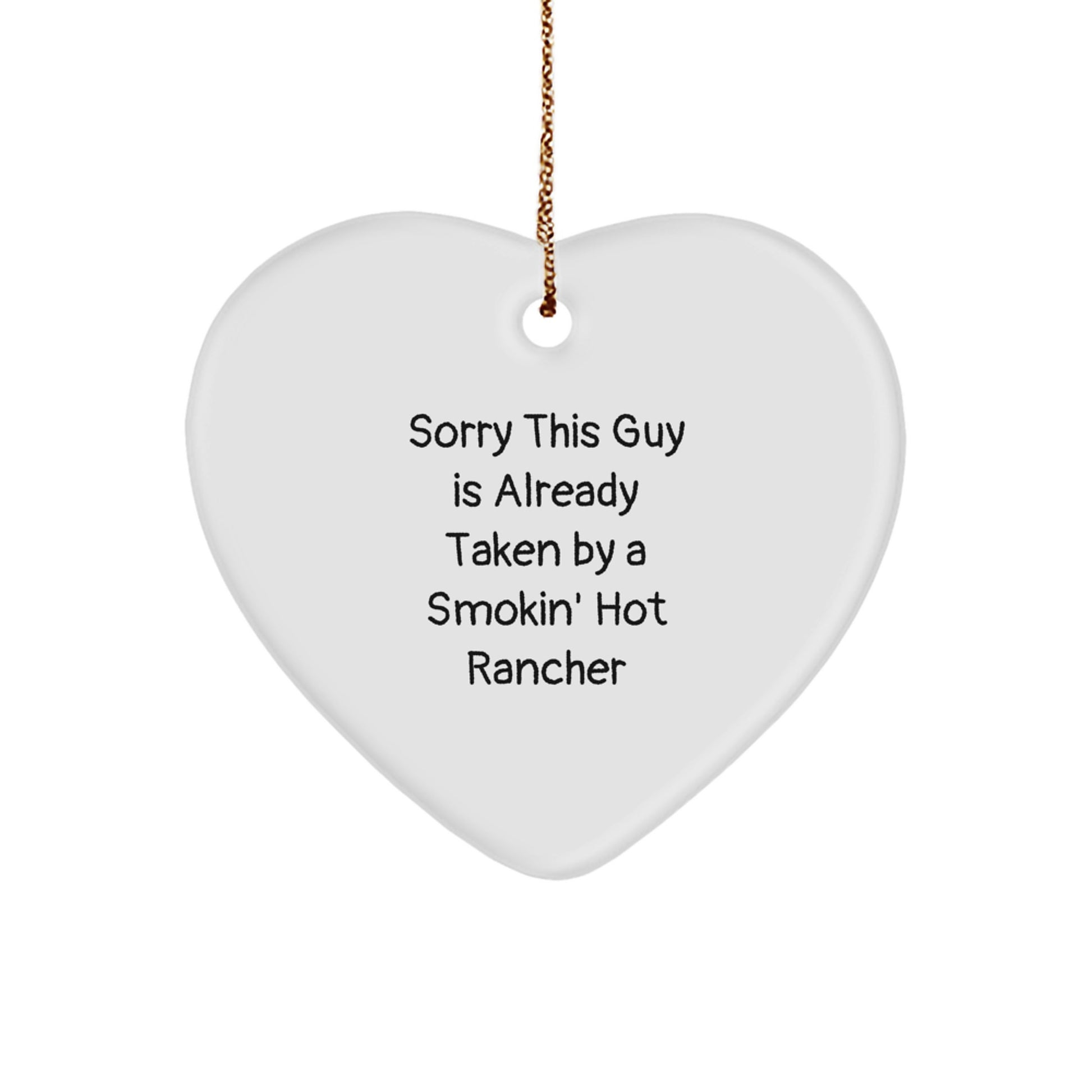 Funny Rancher Heart Ornament Gifts from Men Friends to Rancher Men for Christmas Unique Gifts - Image 1